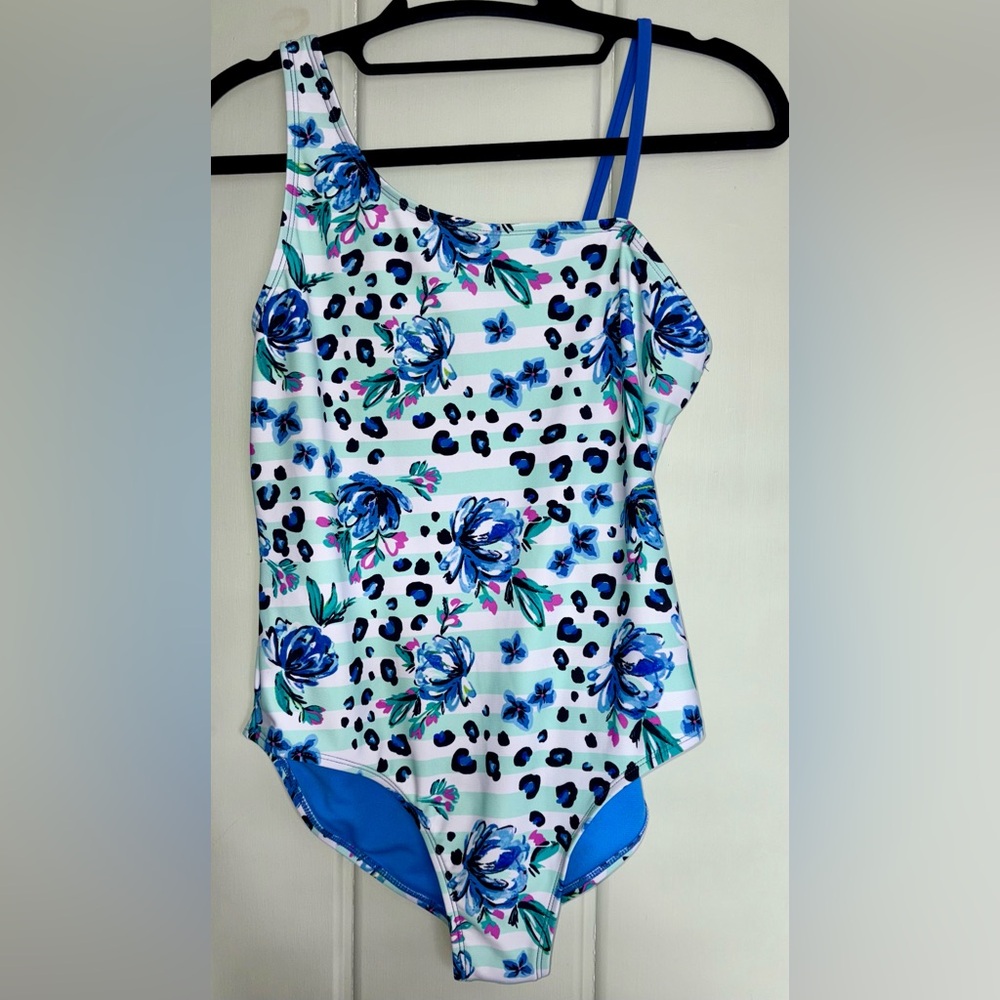 Girls 2-Piece Swimsuit and Cover Up size XL 14/16 EUC